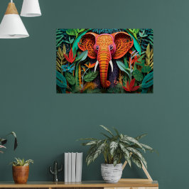 Coole olifant oerwoud liefhebbers poster