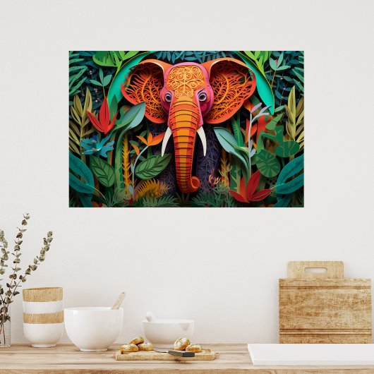 Coole olifant oerwoud liefhebbers poster (Keuken)
