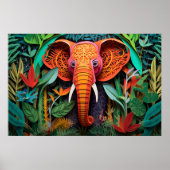 Coole olifant oerwoud liefhebbers poster (Voorkant)