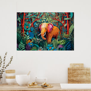 Coole olifant oerwoud liefhebbers poster