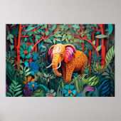 Coole olifant oerwoud liefhebbers poster (Voorkant)
