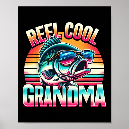 Coole oma Funny Fishing oma Moederdag Poster (Voorkant)
