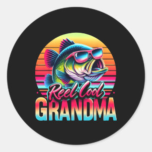 Coole oma Moederdag Cadeaus Grappige Vissen Ronde Sticker