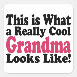 Coole oma vierkante sticker