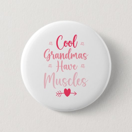 Coole oma's hebben spieren ronde button 5,7 cm (Voorkant)