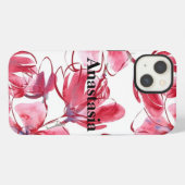 Coole, ongelofelijke roze bloemen iPhone hoesje (Achterkant horizontaal)