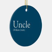Coole Oom, Funcle Definitie Modern Blauw Keramisch Ornament (Rechts)