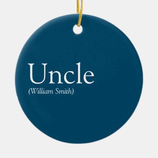 Coole Oom, Funcle Definitie Modern Blauw Keramisch Ornament (Voorkant)