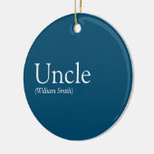 Coole Oom, Funcle Definitie Modern Blauw Keramisch Ornament (Links)