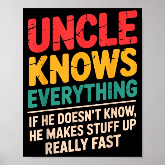 Coole Oom Ontwerp Voor Oom Mannen Van Neef Niece Poster (Voorkant)