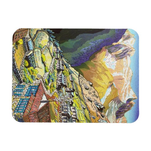 Coole oosterse Namche Bazar Tibet bergkunst Magneet (Horizontaal)