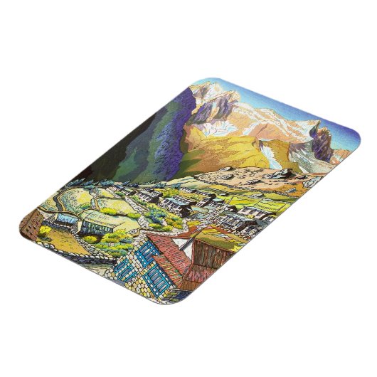 Coole oosterse Namche Bazar Tibet bergkunst Magneet (Linkerzijde)