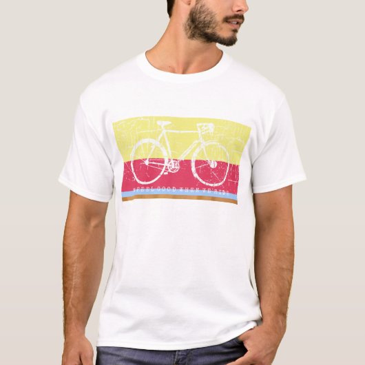coole, op biking geïnspireerde crèmekleur t-shirt (Voorkant)