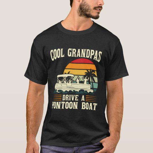 Coole opa's rijden een pontonboot ponton t-shirt (Voorkant)