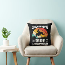 Coole opa's rijden op snowmobiles Vintage zonsonde
