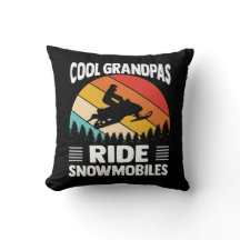 Coole opa's rijden op snowmobiles Vintage zonsonde