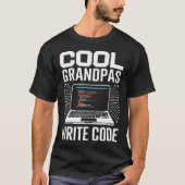 Coole opa's schrijven code Funny programmeur coder T-shirt (Voorkant)