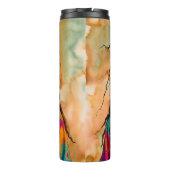 Coole oude dame in dreadlocks hippie vrouw thermosbeker (Achterkant)