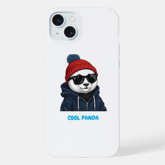Coole Panda met Bril & Muts iPhone Hoesje (Achterkant)