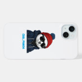 Coole Panda met Bril & Muts iPhone Hoesje (Achterkant horizontaal)