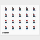 Coole Panda met Bril & Muts Ronde Sticker (Vel)