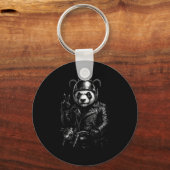 Coole Panda Punk Vredesteken Motor Sleutelhanger (Voorkant)