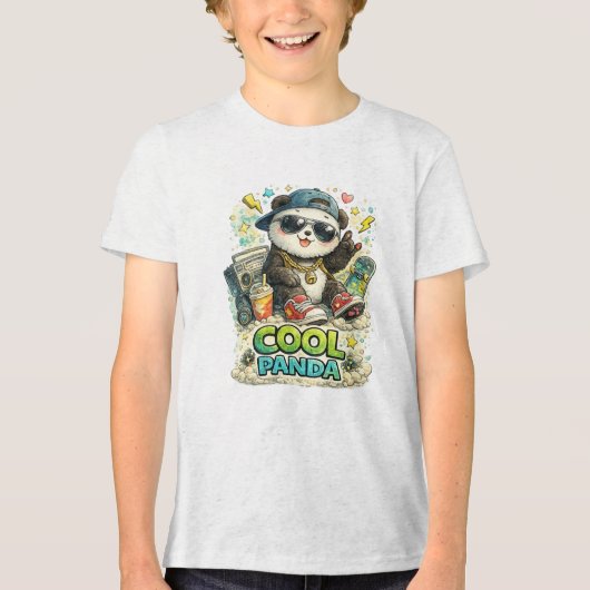 Coole Panda Tri-Blend Shirt (Voorkant)