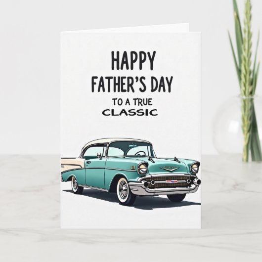 Coole Papa Auto Illustratiekaart Kaart (Voorkant)