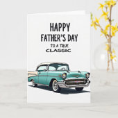 Coole Papa Auto Illustratiekaart Kaart (Gele Bloem)