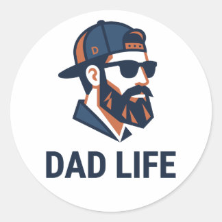 Coole papa met zonnebril ronde sticker