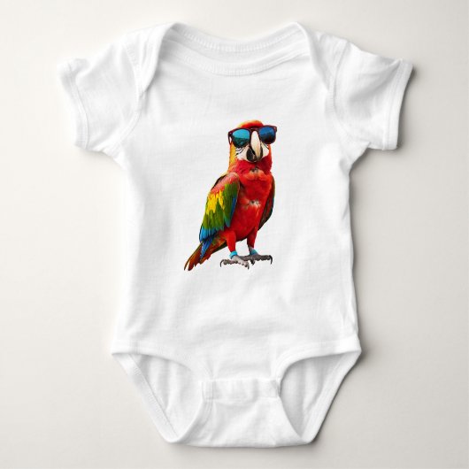 Coole Papegaai met Zonnebril Romper (Voorkant)
