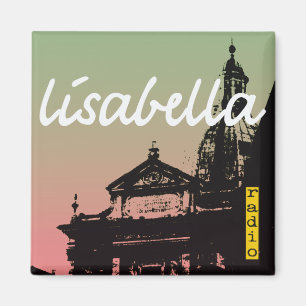 coole pastel Italiaanse stad silhouette Magneet
