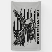 coole patriottische God Bless America Eagle Flag Spandoek (Verticaal)