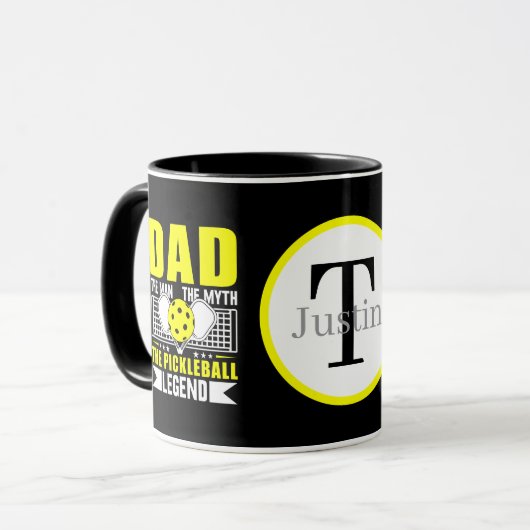 Coole Pickleball Dad woordkunst Mok (Voorkant links)