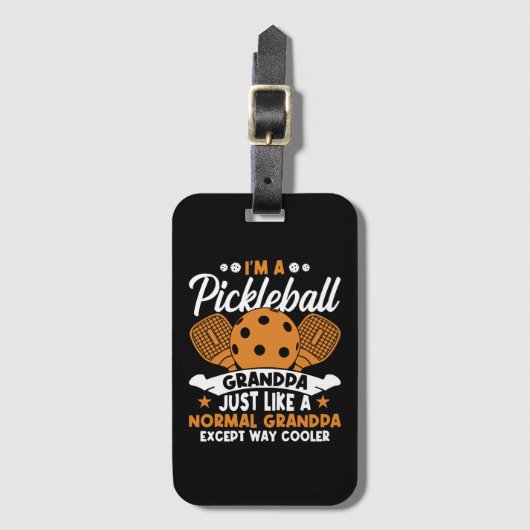 Coole Pickleball Opa Speler Bagagelabel (Voorkant (verticaal))