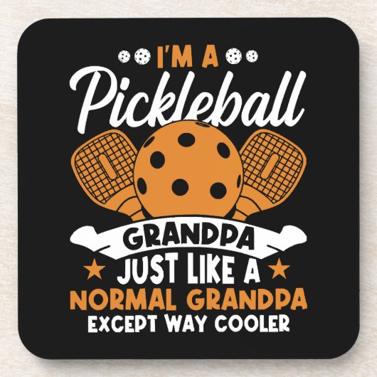 Coole Pickleball Opa Speler Bier Onderzetter (Voorkant)