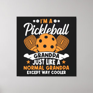 Coole Pickleball Opa Speler Canvas Afdruk