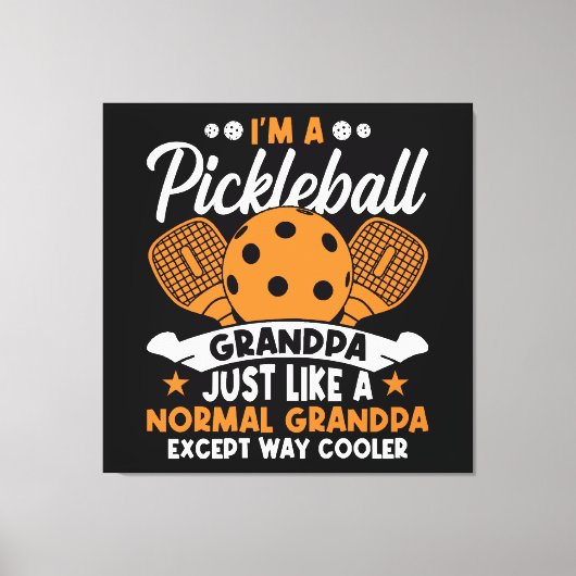 Coole Pickleball Opa Speler Canvas Afdruk (Voorkant)
