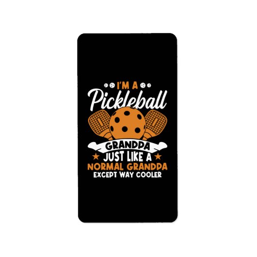 Coole Pickleball Opa Speler Etiket (Voorkant)