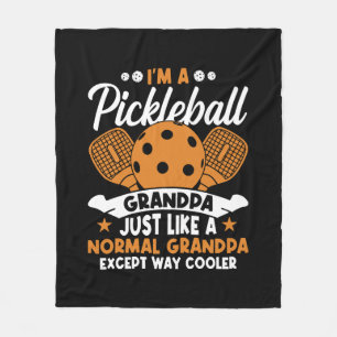 Coole Pickleball Opa Speler Fleece Deken