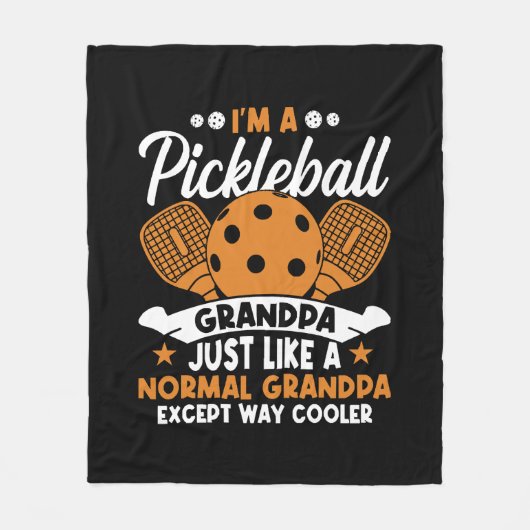 Coole Pickleball Opa Speler Fleece Deken (Voorkant)