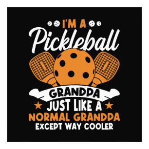 Coole Pickleball Opa Speler Foto Afdruk