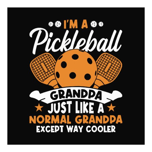 Coole Pickleball Opa Speler Foto Afdruk (Voorkant)