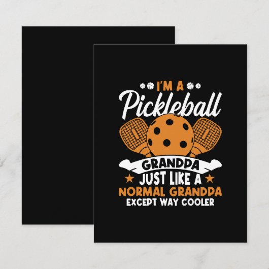 Coole Pickleball Opa Speler Informatiekaartje (Voorkant / Achterkant)