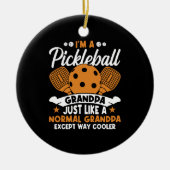 Coole Pickleball Opa Speler Keramisch Ornament (Voorkant)