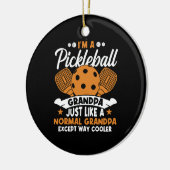 Coole Pickleball Opa Speler Keramisch Ornament (Links)