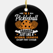 Coole Pickleball Opa Speler Keramisch Ornament (Achterkant)