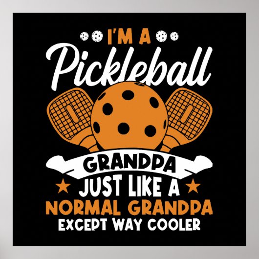 Coole Pickleball Opa Speler Poster (Voorkant)