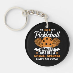 Coole Pickleball Opa Speler Sleutelhanger