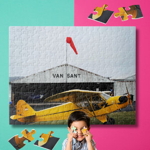 Coole Piloot Vliegtuig Foto Familie Nacht Aangepas Legpuzzel